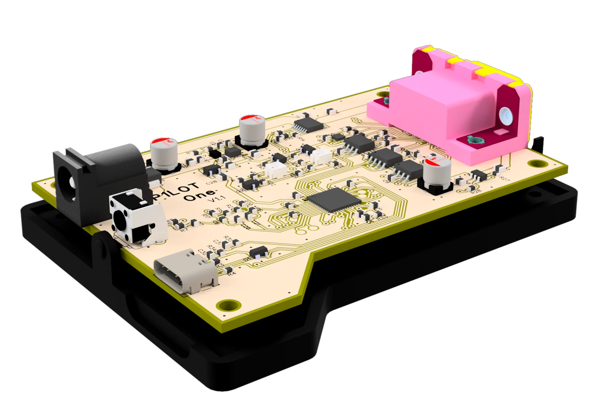The board itself, lifted out of the case